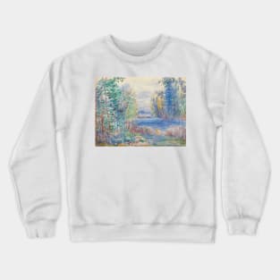 River Landscape by Auguste Renoir Crewneck Sweatshirt